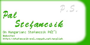 pal stefancsik business card